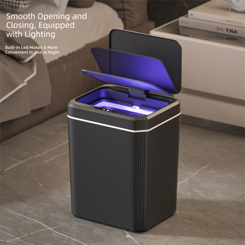 White Smart Sensor Trash Can – 20L Capacity, Touch-Free Operation with Odor-Blocking & Waterproof Design