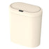 Beige Smart Sensor Trash Can – 15L Capacity, Compact Design for Home Use with Automatic Induction Opening(Three sensor modes)