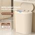 Beige and Brown Smart Sensor Trash Can – 15L Capacity, Compact Design for Home Use with Automatic Induction Opening(Three sensor modes)