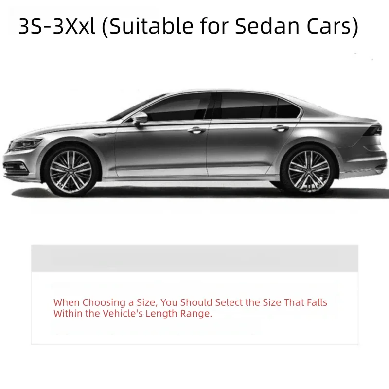 Silver 3XL+ Universal Car Cover – 170T Taffeta Fabric, All-Weather Protection for Cars(5000×2000×1500MM)