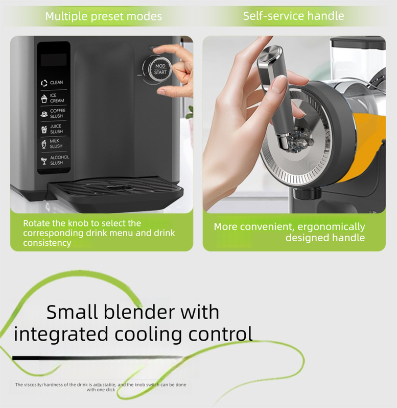 Dark Grey Compact Home Cold Drink & Ice Cream Maker – Multi-Functional Slush, Milkshake, Coffee, Cocktail & Ice Cream Machine with Auto-Clean Function (AU Plug)