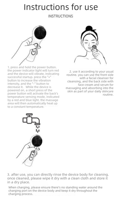 Pink Multi-Functional Silicone Facial Cleansing Brush – Ultrasonic & Heat Infusion Beauty Device