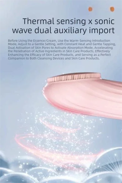 Purple Multi-Functional Silicone Facial Cleansing Brush – Ultrasonic & Heat Infusion Beauty Device