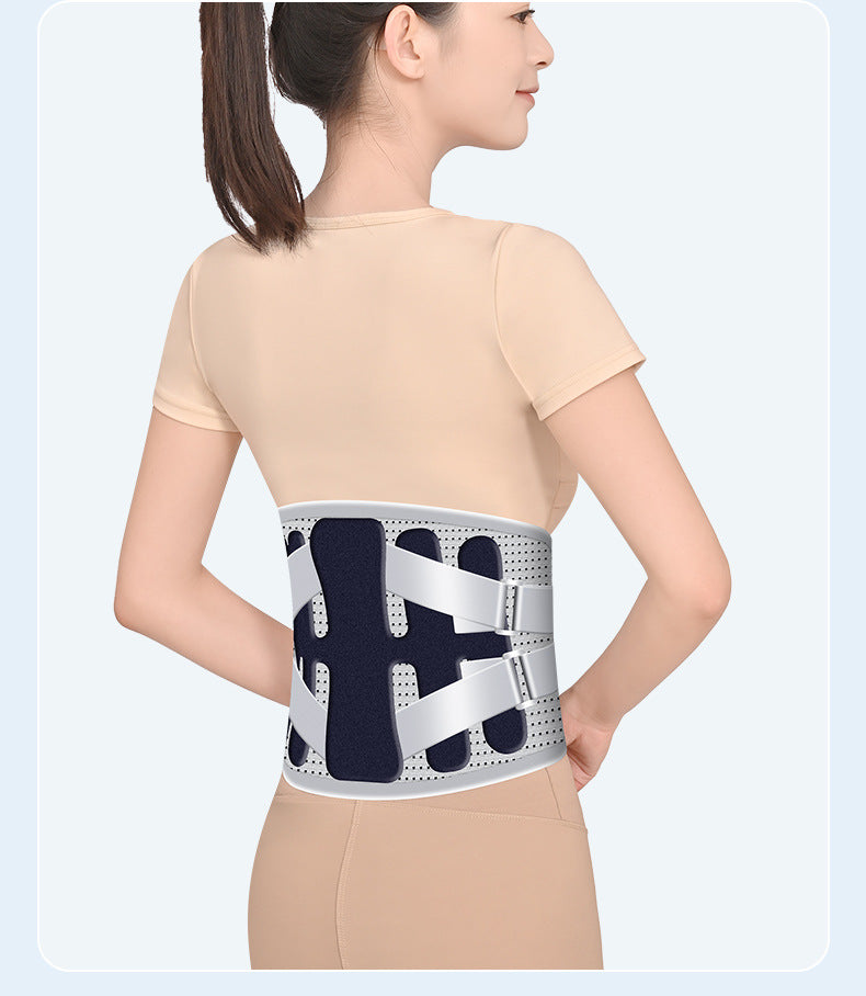Size XL Grey Wide Breathable Lumbar Support Belt  – Adjustable Back Brace for Pain Relief & Posture Correction