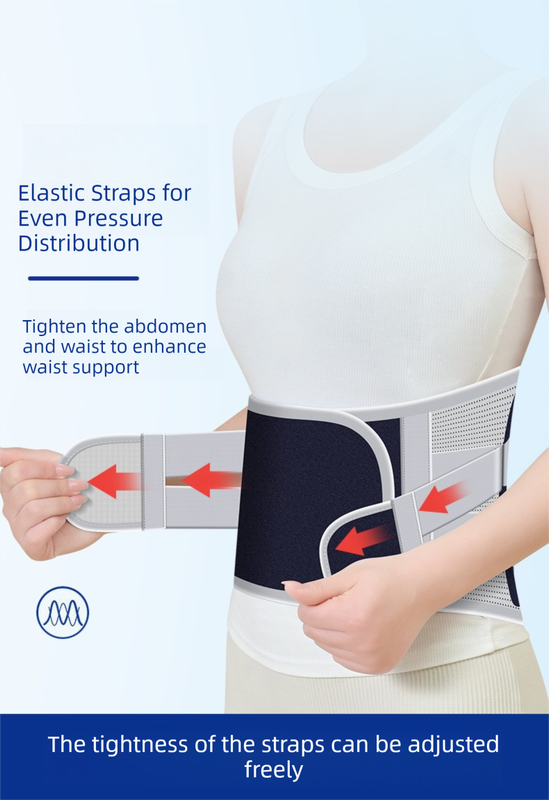 Size XXL Grey Wide Breathable Lumbar Support Belt  – Adjustable Back Brace for Pain Relief & Posture Correction