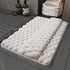 Luxury Plush Memory Foam Bath Mat with Foot Drying Panel - Super Absorbent & Non-Slip Bathroom Rug(Checkered beige)