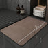 Super Absorbent Quick-Dry Diatomite Bath Mat - Non-Slip Suede Finish Bathroom Floor Mat(Letter Brown)