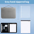 Professional PU Leather A4 Portfolio Binder with Zipper, Handle, Calculator & Clipboard(grey)