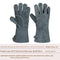Heavy-Duty Leather Heat Resistant Gloves - 500°C BBQ, Welding & Oven Mitts with Long Cuffs(grey)