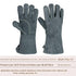 Heavy-Duty Leather Heat Resistant Gloves - 500°C BBQ, Welding & Oven Mitts with Long Cuffs(grey)
