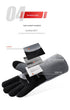 Heavy-Duty Leather Heat Resistant Gloves - 500°C BBQ, Welding & Oven Mitts with Long Cuffs(black and grey)