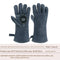 Heavy-Duty Leather Heat Resistant Gloves - 500°C BBQ, Welding & Oven Mitts with Long Cuffs(Grey With bottle opener)