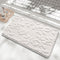 Plush Embossed Leaf Bath Mat - Ultra Soft, Absorbent & Non-Slip Bathroom Rug(White 50*80㎝)