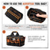 Heavy-Duty 17-Inch Tool Bag with 46 Pockets, Waterproof Base & Shoulder Strap(Black Orange)
