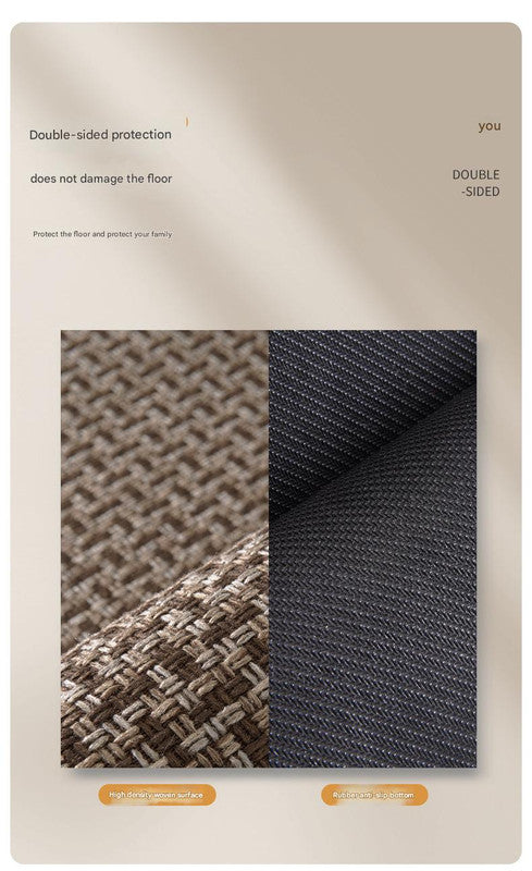 Absorbent & Dirt-Resistant Woven Kitchen Mat - Non-Slip Runner Rug for Home(Interlocking Brown)