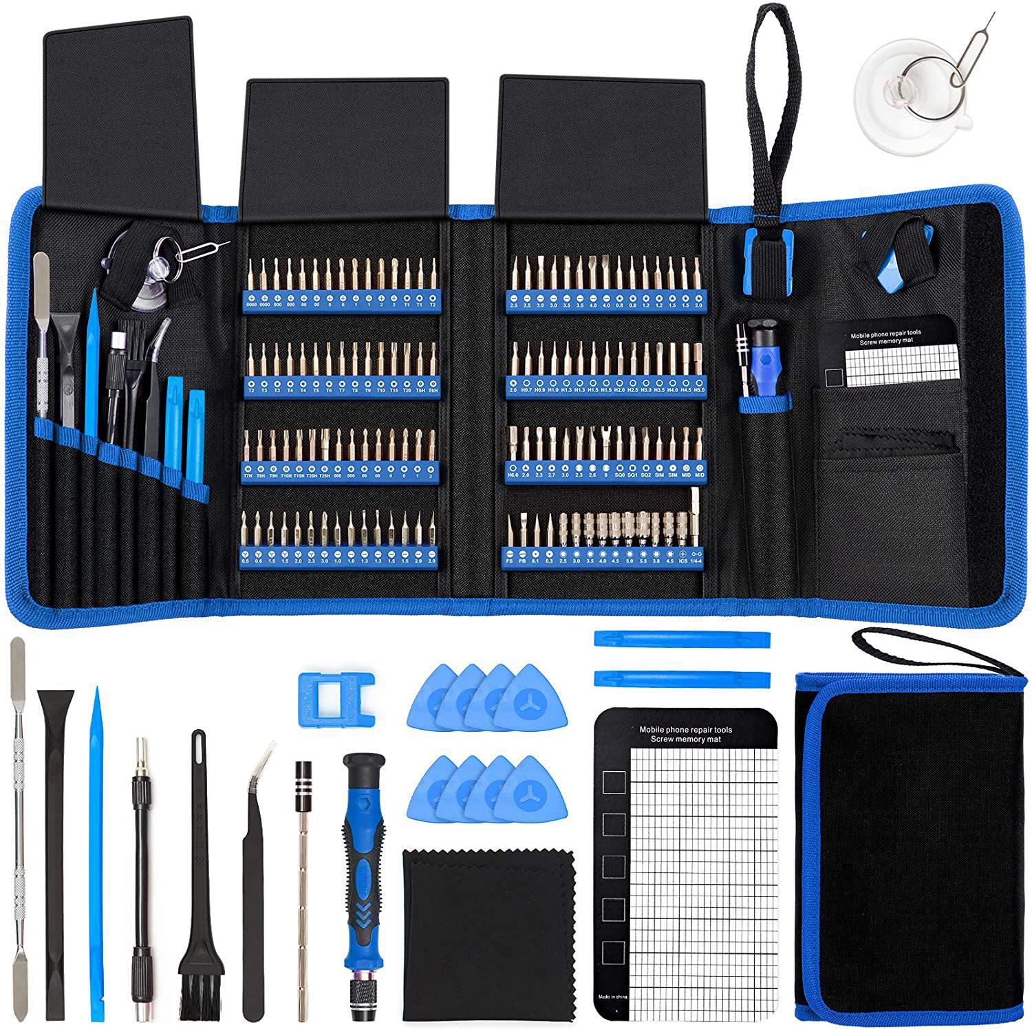 Professional 142-in-1 Precision Screwdriver Repair Tool Kit in Portable Oxford Bag(blue)