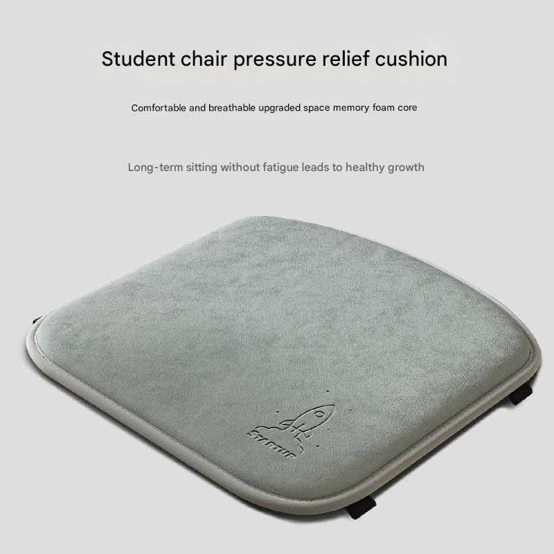 Memory Foam Student Seat Cushion - Pressure Relief, Non-Slip with Adjustable Straps for Healthy Posture(Astronaut Blue 36x34cm)