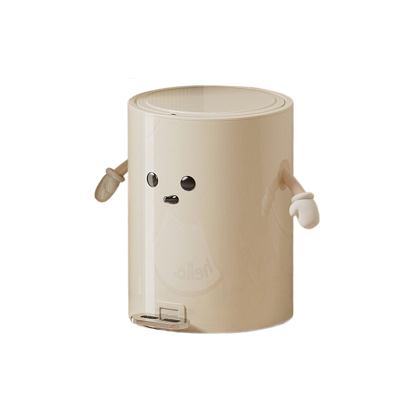Round trash can 8L, 2 hands+eyes large size