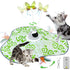 Green Interactive Cat Play Tunnel & Hunting Cover - Self-Entertaining Pet Game Toy with Teasers