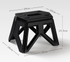 Black Portable Folding Stool - Compact Lightweight Plastic Step Stool for Camping, Fishing, Kids, and Home Use