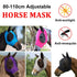 Grey 2-PCS Breathable Horse Fly Mask Set - Equestrian Fly Veils with Ears for Insect Control and Comfort