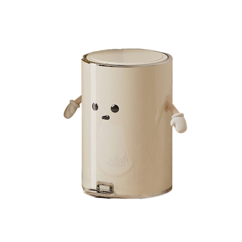 Round trash can 15L-silver-plated, 2 hands + eyes large size