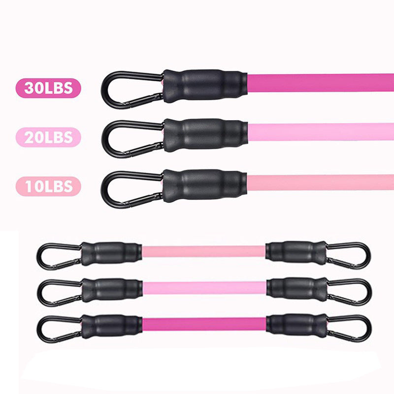 Pink Black Snap Resistance Bands Set with Ankle Straps for Glute Kickbacks & Leg Workouts (10-30lbs)