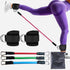 Red-blue-green  Silver SnapResistance Bands Set with Ankle Straps for Glute Kickbacks & Leg Workouts (10-30lbs)