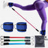 Blue  Silver SnapResistance Bands Set with Ankle Straps for Glute Kickbacks & Leg Workouts (10-30lbs)