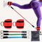 Red  Silver SnapResistance Bands Set with Ankle Straps for Glute Kickbacks & Leg Workouts (10-30lbs)