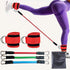 Red  Silver SnapResistance Bands Set with Ankle Straps for Glute Kickbacks & Leg Workouts (10-30lbs)