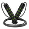 5 PCS Black-green Adjustable Steel Wire Speed Jump Rope Set - Professional Fitness Rope with Ball Bearings for Cardio, Boxing & Workout
