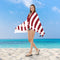 Red Extra Large Double-Sided Microfiber Beach Towel - Quick-Dry & Sand-Free with Snap Buckle (80 x 160cm)