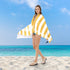 Yellow Extra Large Double-Sided Microfiber Beach Towel - Quick-Dry & Sand-Free with Snap Buckle (80 x 160cm)