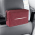 Red 2-Pack  Luxury Faux Suede Car Tissue Box - Visor Clip & Strap for Armrest or Seat Back
