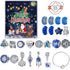 Christmas Advent Calendar DIY Charm Bracelet Kit - 24 Days of Surprise Jewelry (Blue Starry Night Theme)