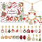 Gold Christmas Advent Calendar DIY Jewelry Kit - 24 Surprises with Gold-Tone Charm Bracelet & Necklace