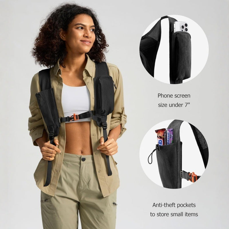 Black Ultra-Lightweight Packable Backpack (10L) - Foldable Daypack for Travel, Hiking & Sports