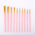 Pink Versatile 10-Piece Artist Paint Brush Set (10 Sets Included) - for Acrylic, Oil, Watercolor & Gouache Painting