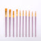 Purple Versatile 10-Piece Artist Paint Brush Set (10 Sets Included) - for Acrylic, Oil, Watercolor & Gouache Painting