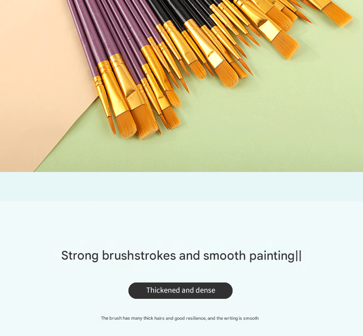 Purple Versatile 10-Piece Artist Paint Brush Set (10 Sets Included) - for Acrylic, Oil, Watercolor & Gouache Painting