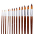 Professional 13-Piece Artist Brush Set - Flat & Filbert Nylon Bristles for Acrylic, Oil & Watercolor