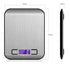 Silver Ultra-Slim Rechargeable Digital Kitchen Scale - Stainless Steel Food & Baking Scale with LCD Display (5kg/1g)