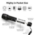 Compact Tactical LED Flashlight - Super Bright 160LM with Adjustable Zoom & Anti-Slip Grip