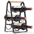 Rustic 6-Bottle Foldable Wine Rack - Metal Countertop Holder with Wooden Handle