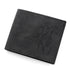 3-PCS Black Menbense Fashion Leather Wallet Set - Vintage Hunter Design Bi-Fold Wallet with Card Slots