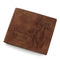 3-PCS Brown Menbense Fashion Leather Wallet Set - Vintage Hunter Design Bi-Fold Wallet with Card Slots