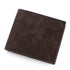 3-PCS Dark Brown Menbense Fashion Leather Wallet Set - Vintage Hunter Design Bi-Fold Wallet with Card Slots