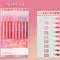 Lip Stick Red 9PCS/Set Languo Dopamine Gel Pen Set - Vibrant Multi-Color Writing Instruments for Creativity