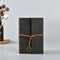 2PCS Black Vintage A5 PU Leather Journal with Leaf Charm - Ring Bound Refillable Notebook Set
